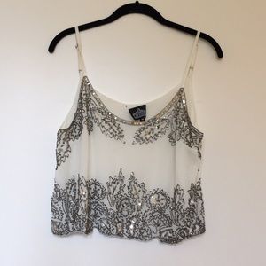 Urban Outfitters Cropped Sequin Tank Top Sz Medium